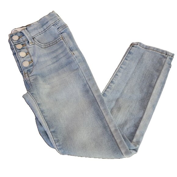 Jordache Denim Jean Super Skinny Slim Snaps Closure Light Wash Blue 6 - Picture 4 of 11